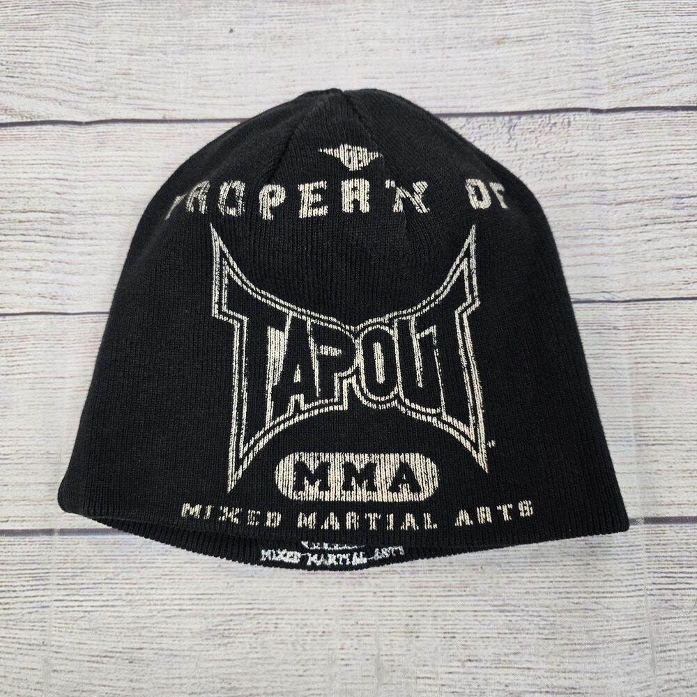 Tapout Beanie Y2K Cyber Skater Goth MMA Grunge Embroidered